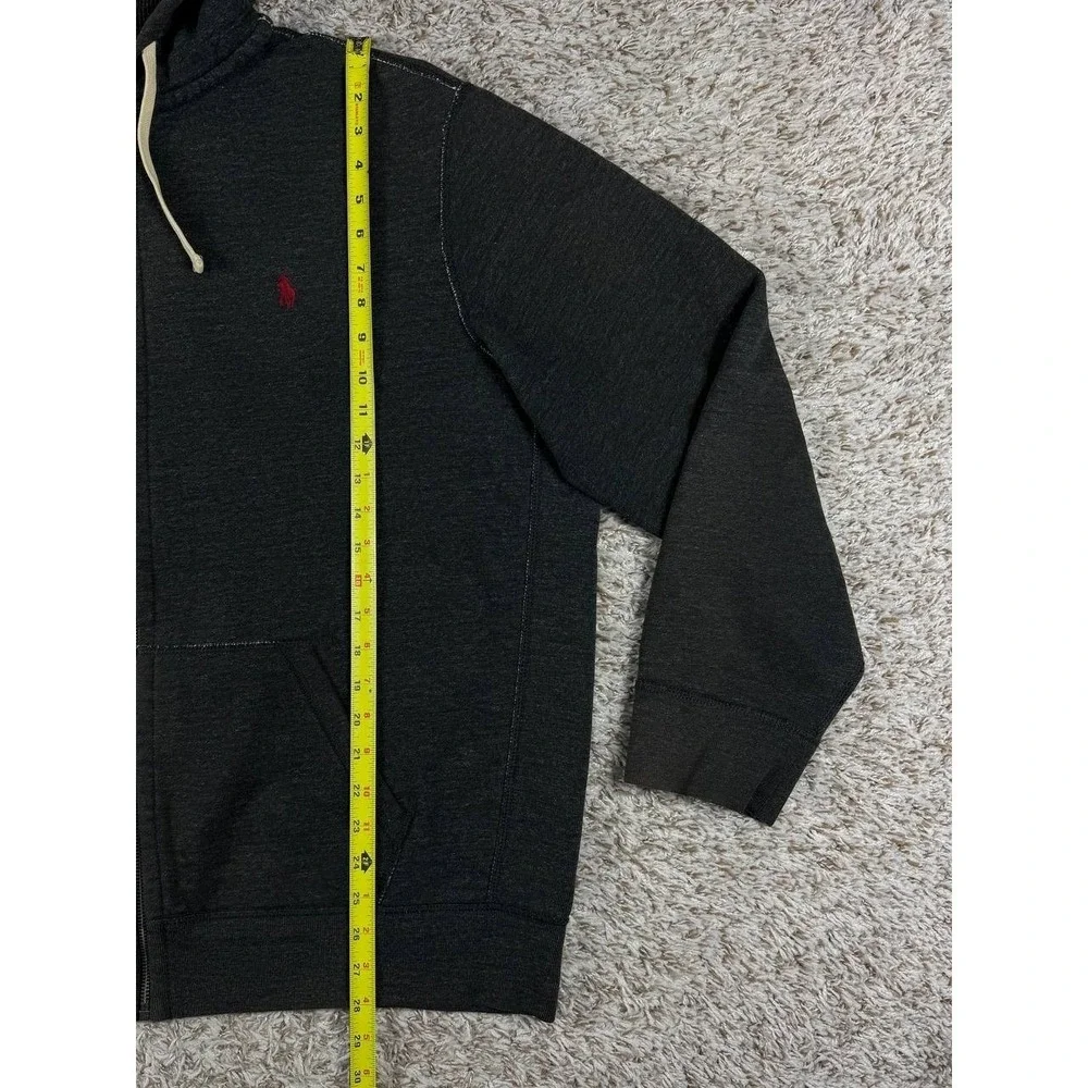 Polo Ralph Lauren Full Zip Hoodie XXL Charcoal Gray Cotton Blend Pony Logo